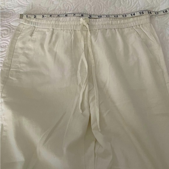 NWT J. Crew Factory White Linen Blend Drawstring Pants Sz 8 - Picture 11 of 16